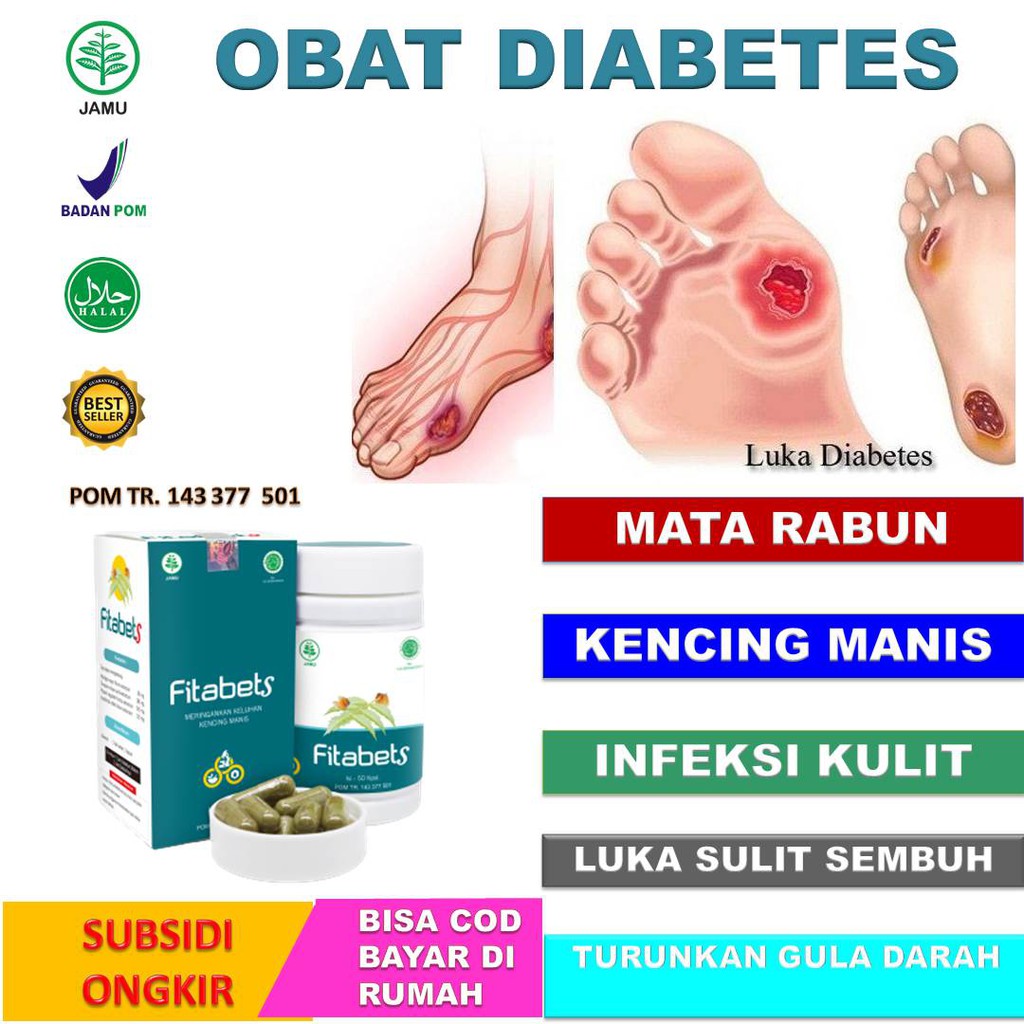 [TERLARIS]Obat Diabetes Fitabets 50 Kapsul / Obat Diabetes Paling Ampuh / Obat Diabetes Herbal Palin