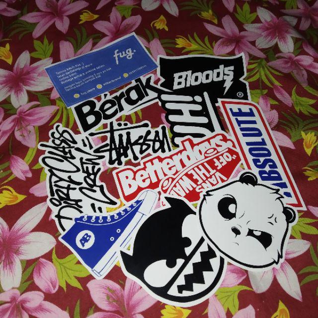 Stiker Brand Bloods Graftac Sticker Motor Helm Lain Lain Distro Aksesoris