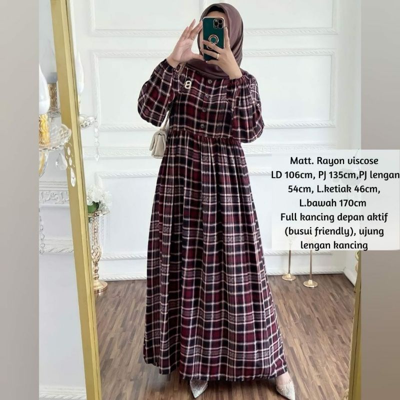 ASTRID MAXI DRESS RAYON ARMOR PREMIUM-Soraya dress maroon