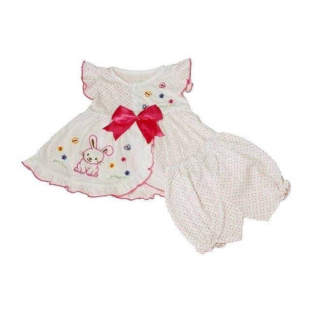 Setelan Baju Bayi Perempuan Motif Bunny/Atasan dan Celana Bayi/Baju Kutung Bayi/Dress Bayi