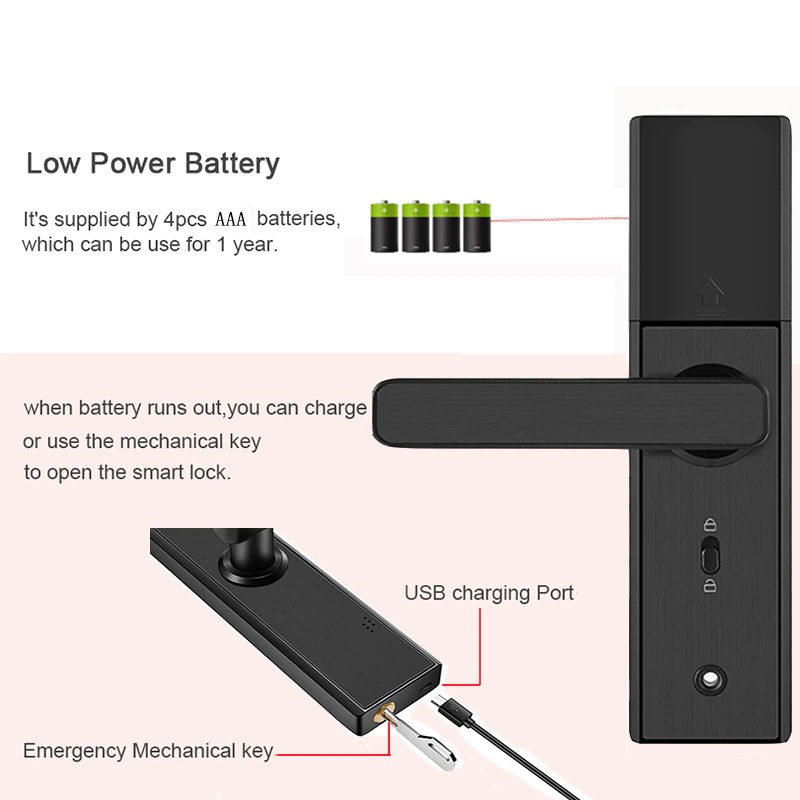 X1 Smart Wifi Door Lock Handle Access Pintu RFID Fingerprint TUYA APP