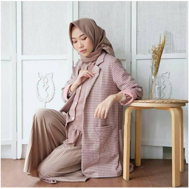 Blazer vivaldi Tartan 3 / blazer vivaldi murah / blazer vivaldi original / blazer vivaldi grosir