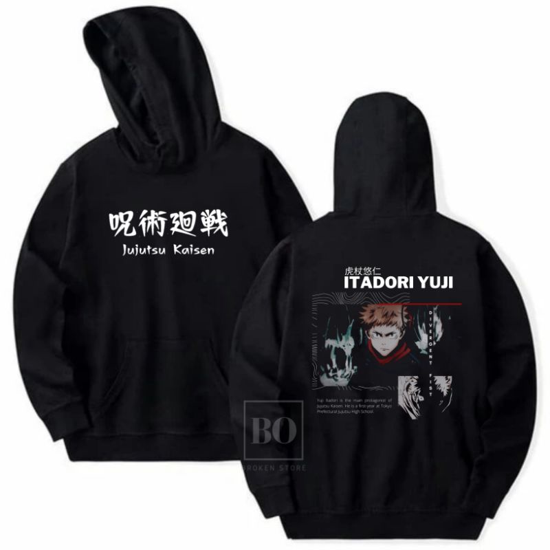 Jaket sweater hoodie jujutsu kaisen | Itadori Yuji | Hoodie | Sweater Hoodie pria wanita Itadori Yuj