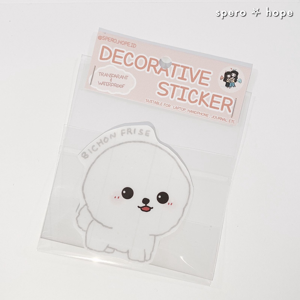 

SPEROHOPE - #DOGGY Cute Aesthetic Sticker Laptop Transparant Sticker Doggy Bichon Frise DIY Diary Sticker Jurnal BUJO Planner Deco Stiker Hias Stiker Laptop
