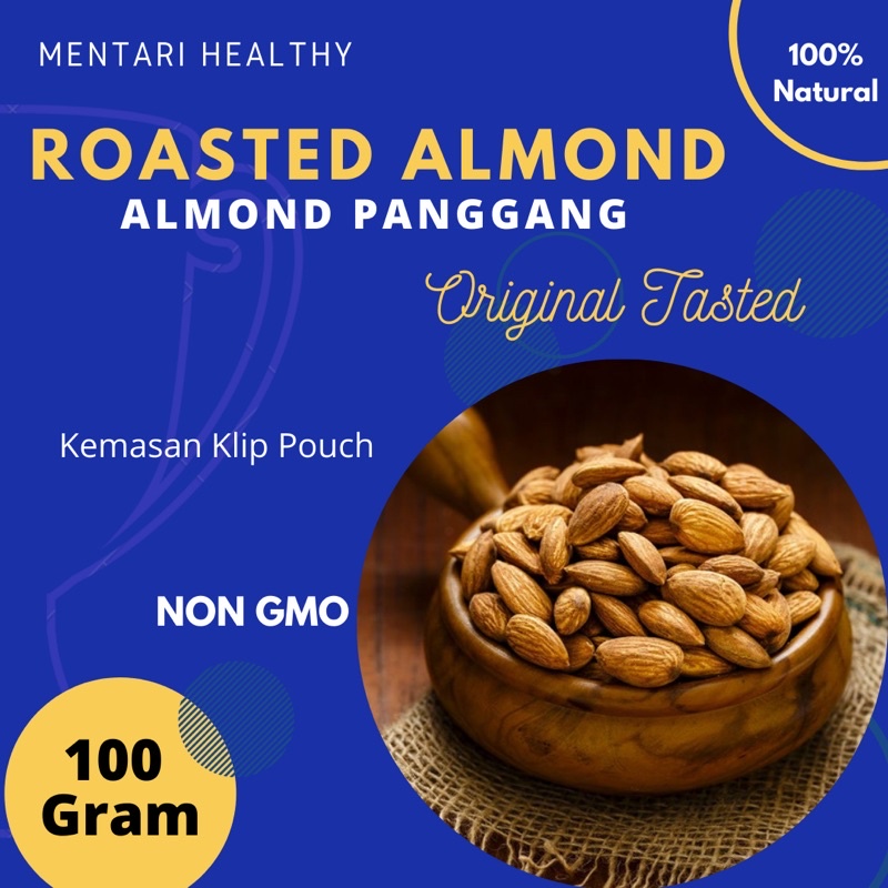 Roasted Almond Whole 100gr / Almond Panggang Utuh 100gr