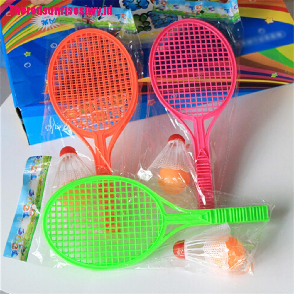 【Theredsunrisesiwy.id】Kids Outdoor Badminton Tennis Set Racket Parent-child Sport Educational Toys