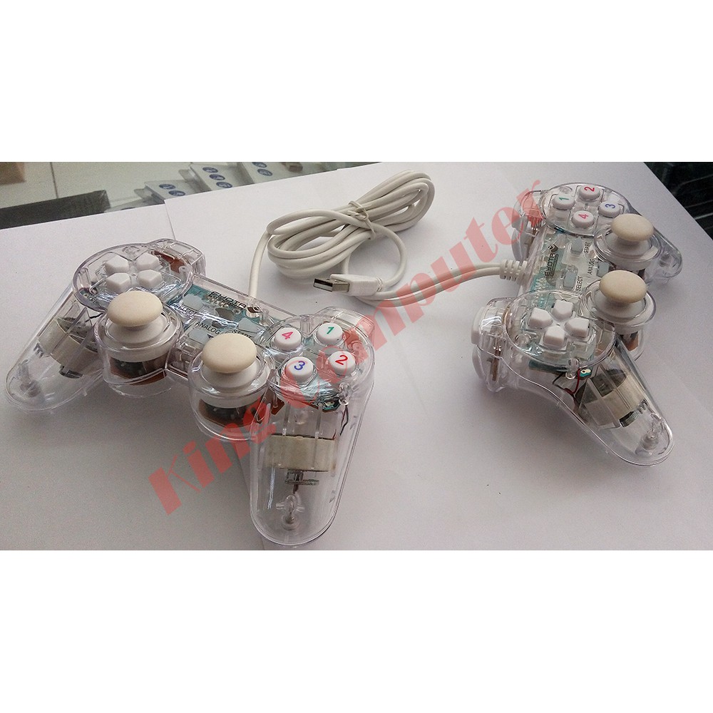 GAMEPAD /JOYSTICK DOUBLE USB PC dan LAPTOP (Transparant)