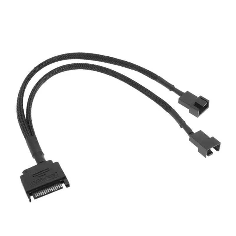 Btsg CRJ 15-Pin Male to 1per2 Fan Sleeve Power Adapter Cable Kabel Ekstensi Kipas CPU Motherboard Laptop 3pin/4pin