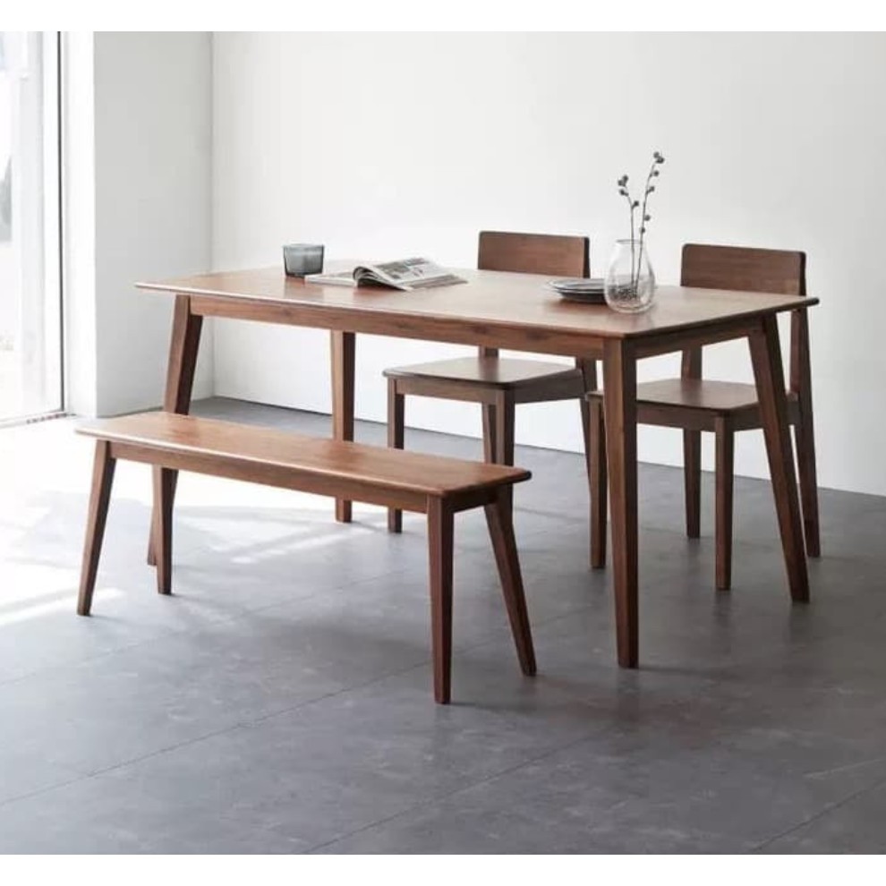 Set Kursi Meja Makan Minimalis Kayu Mahoni Solid Furniture