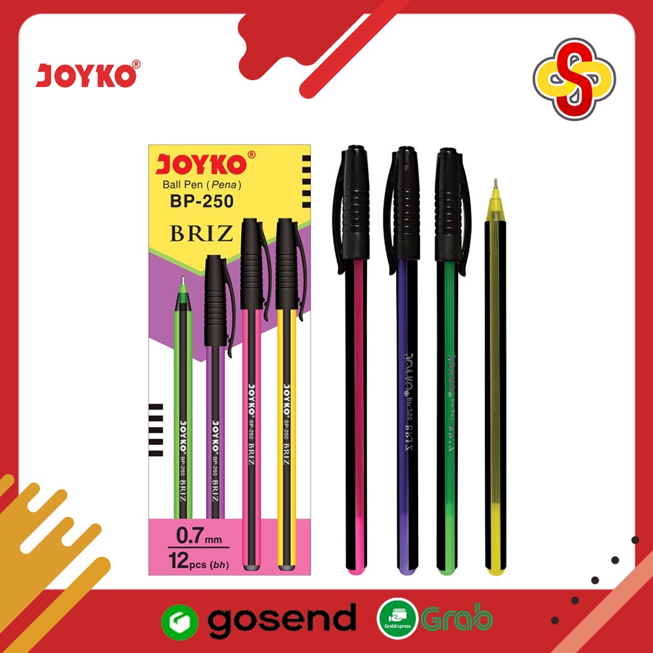 

Pulpen / Pena Joyko BP-250 Briz 0.7 mm Hitam Isi 12 pcs