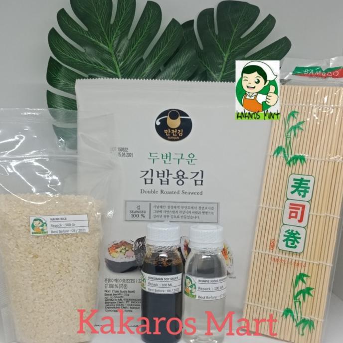 

PAKET SUSHI KOMPLIT HALAL ( NORI+SUSHIMAT+KECAPASIN+CUKASUSHI+BERAS)