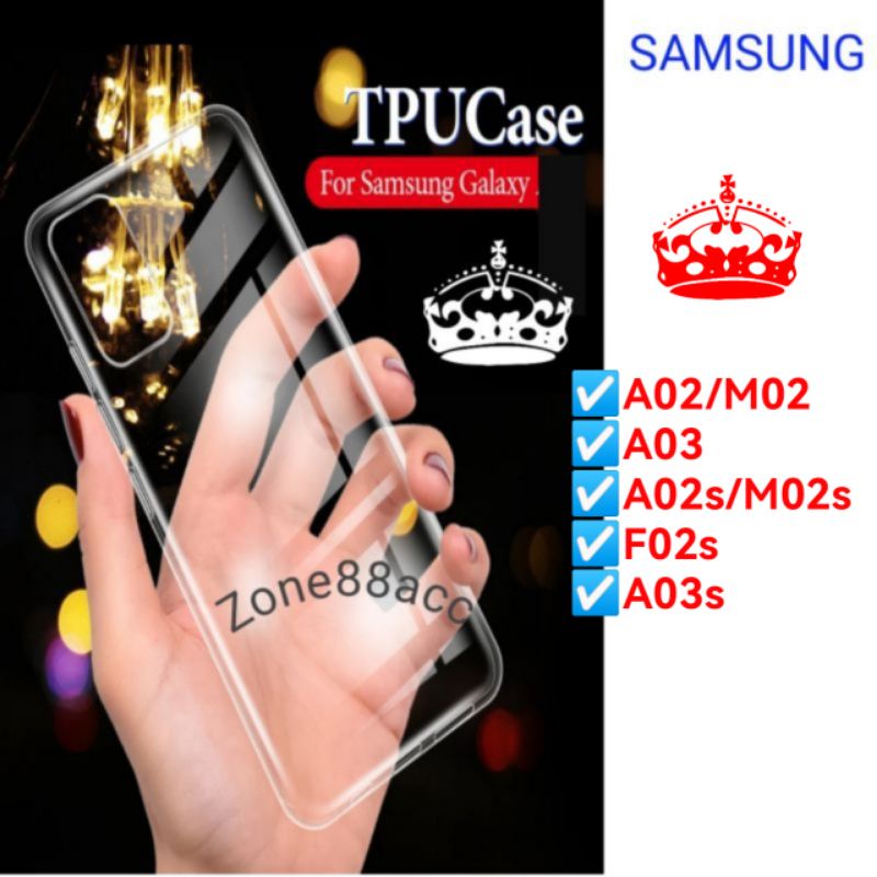 Clear case samsung A02 M02 A03 A02s M02s F02s A03s s Silicon Softcase Bening Transparan Casing Cover Silikon Pelindung belakang handphone hp tpu