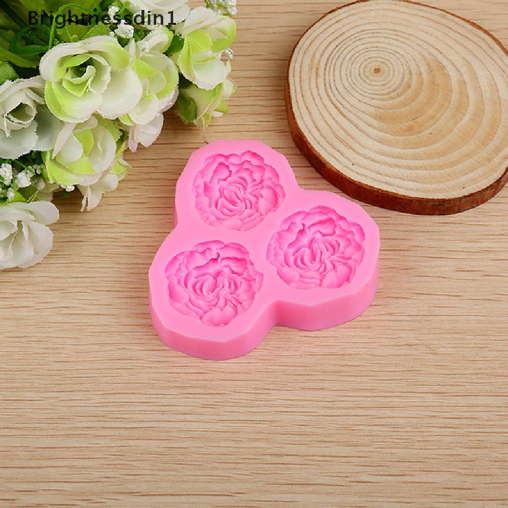 1 In 1 Cetakan Kue Cupcake Bentuk Bunga Peony Bahan Silikon Untuk Dekorasi Pernikahan