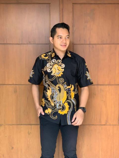 BAJU BATIK PRIA MOTIF BUNGA FLORES~Baju batik pria batik asli pekalongan