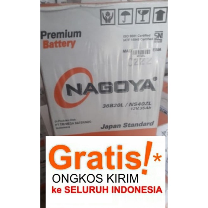 Aki Mobil Nagoya NS40 12V 40Ah - Aki Basah Original Jepang