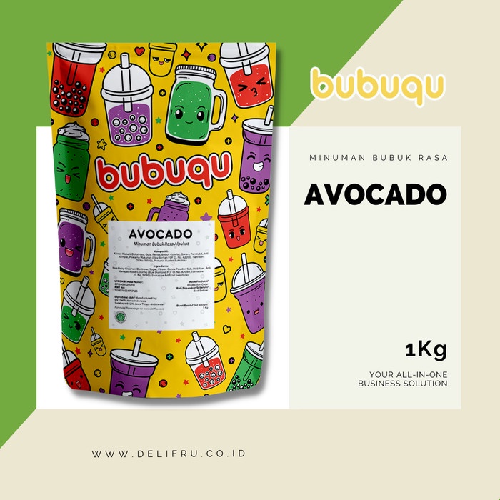 

POWDER DRINK AVOCADO MILK BUBUQU - BUBUK MINUMAN ALPUKAT SUSU