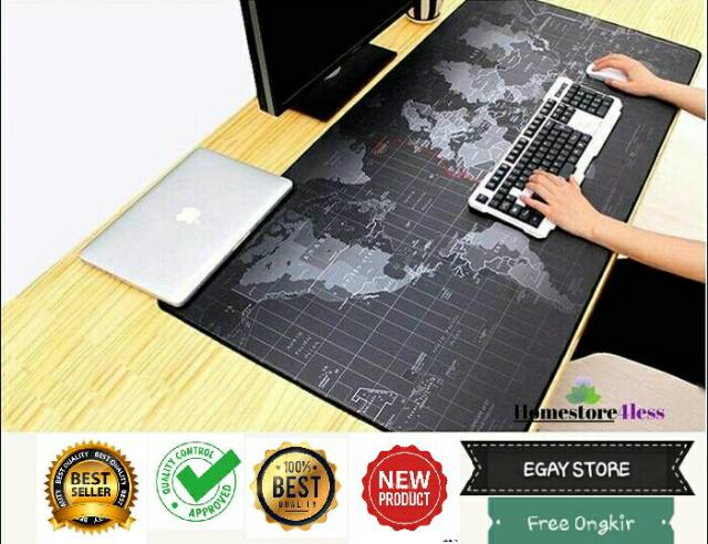 Taplak Meja Tatakan Mouse Pad Gaming Raksasa Matras Motif Peta Dunia Terbaru