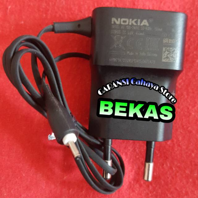 Charger Nokia BAWAAN HP Mini Colokan Kecil N8 N95 N73 E90 E71 E63 C5 6300 5310 Ac-5E Ac-11E Original