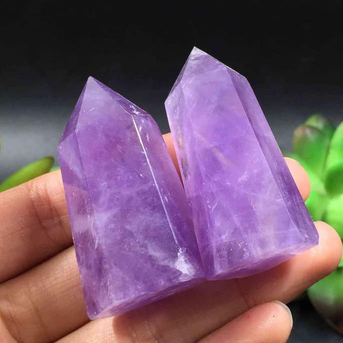 promo harga murah  GEM-006 Natural Crystal Amethyst Ametis Kecubung Wand Chakra Energy 2 Terbaru