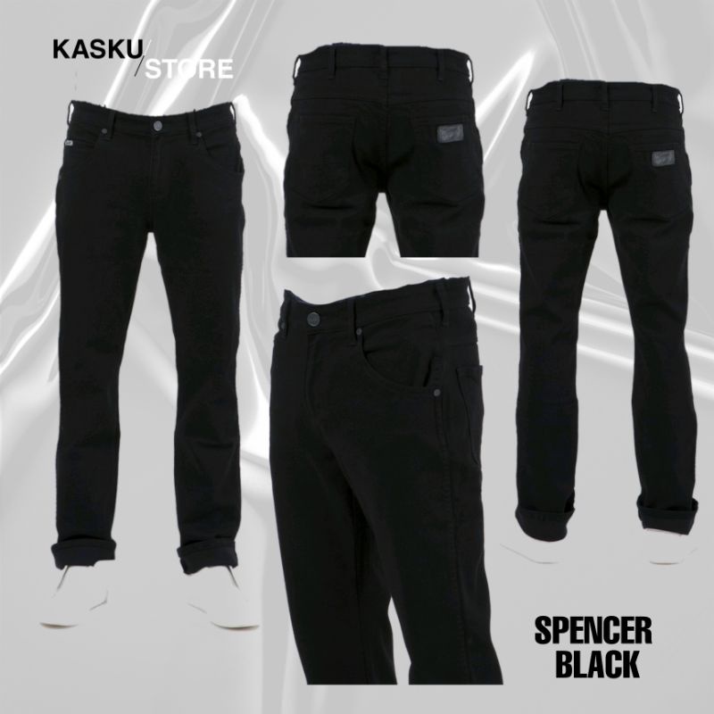 WRANGKER SPENCER BLACK SLIMFIT CELANA JEANS BLACK CELANA WRANGLER ORIGINAL