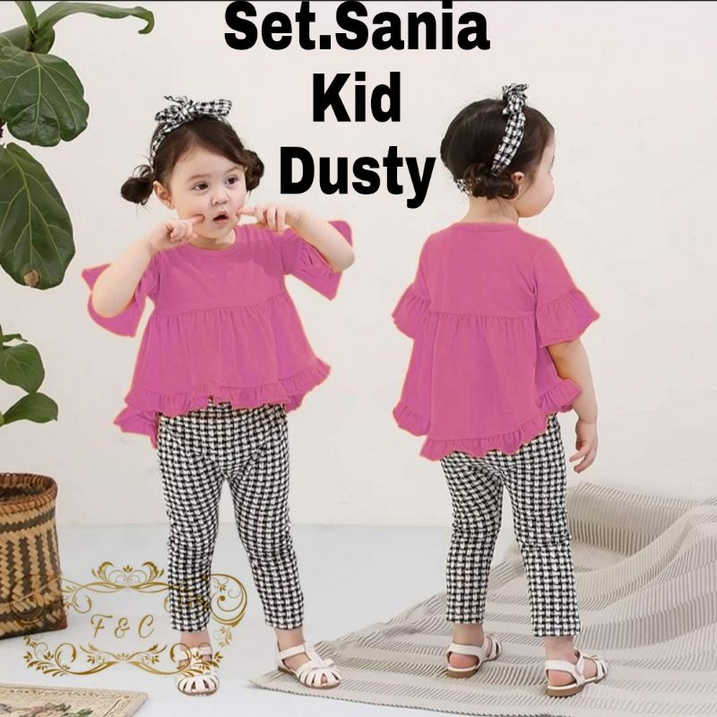 SET SANIA KID ANAK KOTAK, BABYTERRY KATUN, SETELAN