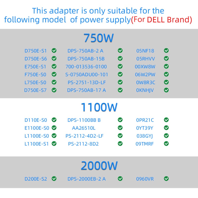 Btsg Server PSU Power Supply Breakout Board Adapter 2000W 16port ATX 6pin Untuk Dell