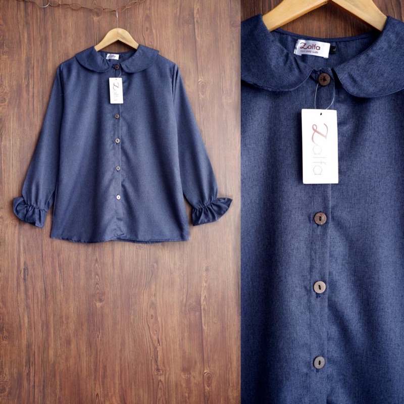 BLOUSE MEDINA by ZALFA OUTFIT / blouse wanita murah / blouse kekinian-Navy