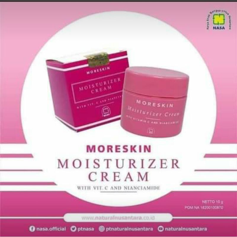 

MORESKIN MOISTURIZER CREAM (Melembabkan dan Mencerahkan Kulit Wajah Secara Alami dan Aman)