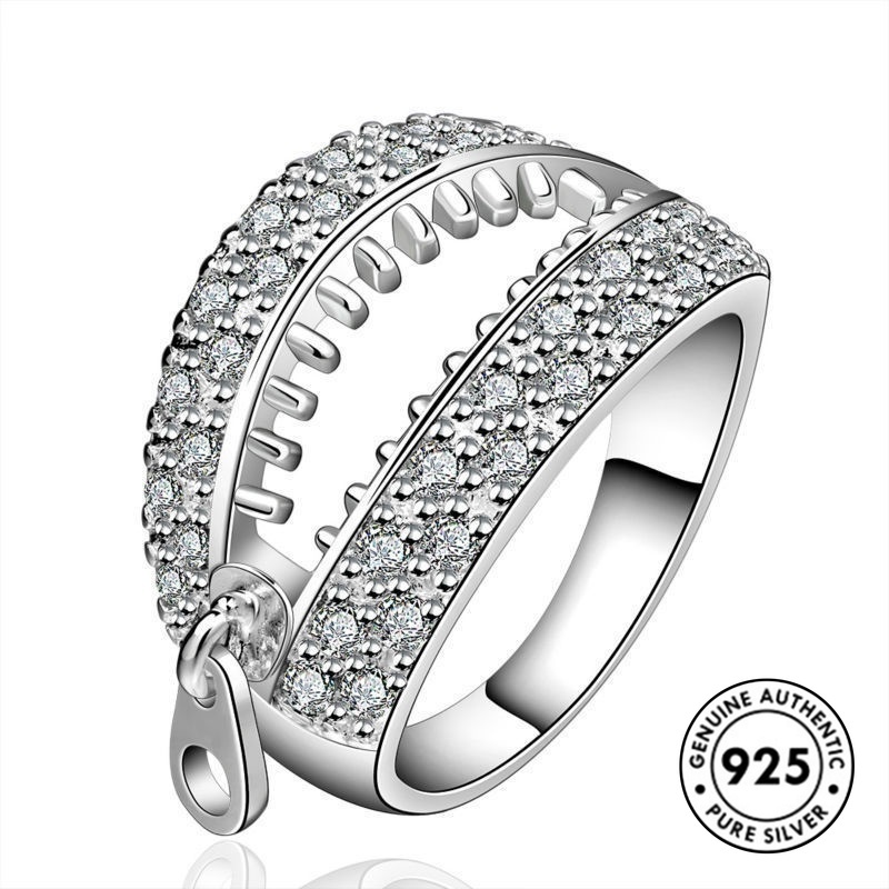 Cincin Berlian S925 Silver Model Ritsleting