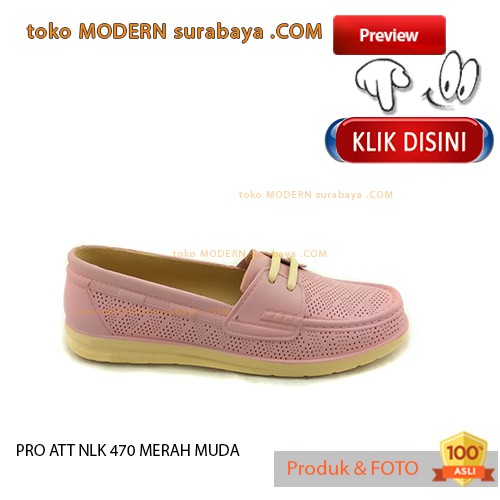 PRO ATT NLK 470 MERAH MUDA sepatu wanita slip on murah karet