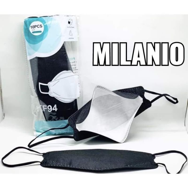 Masker KF94 Earloop model Evo 4ply Korea sachet praktis ECER warna putih hitam kf 94 standar medis w