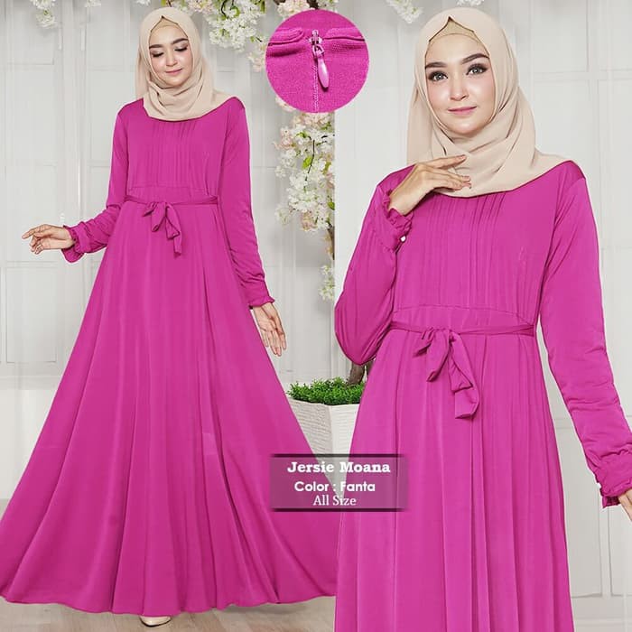 GAMIS MUSLIM JERSIE POLOS FANTA MEWAH JOANNA / GAMIS PESTA SIMPLE