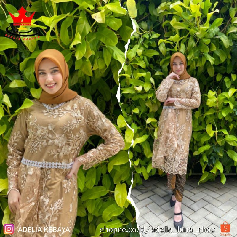 PB&gt; SET KEBAYA AYESHA 1 - TUNIK TILLE KEBAYA BORDIR - BAJU KEBAYA PESTA - SET LKEBAYA MODIS