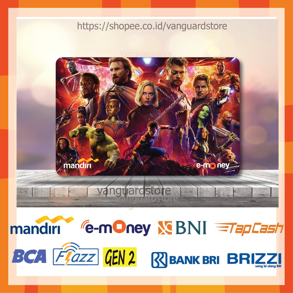 KARTU E MONEY E TOLL AVENGERS ENDGAME SUPERHERO ANIME 9 EMONEY MANDIRI FLAZZ TAPCASH BRIZZI
