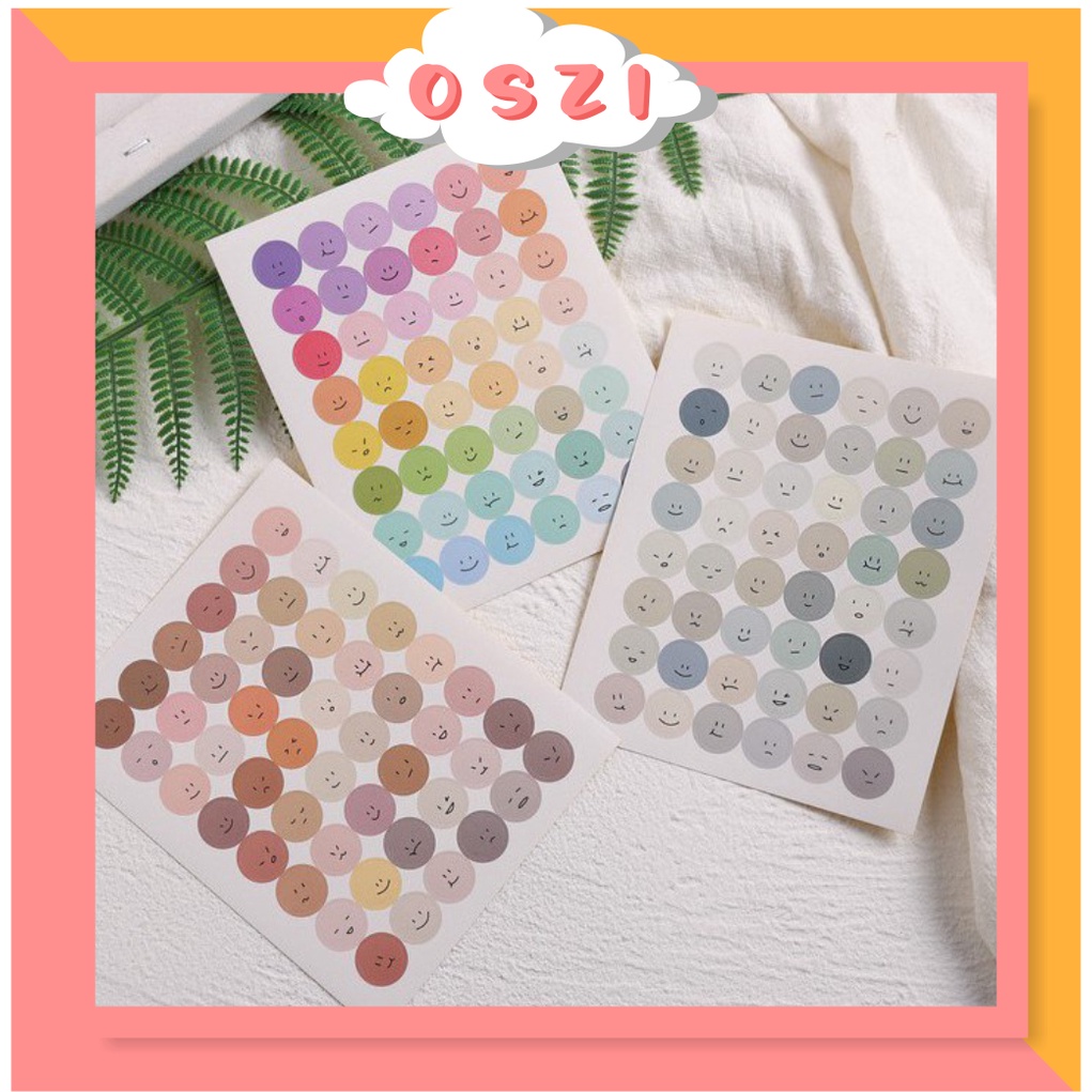 

❄ OSZI ❄ R441 [ 48 pcs ] Sticker Emoji/Smiley Face Sticker/Deco Jurnal HP Laptop Scrapbook/Stiker Aesthetic
