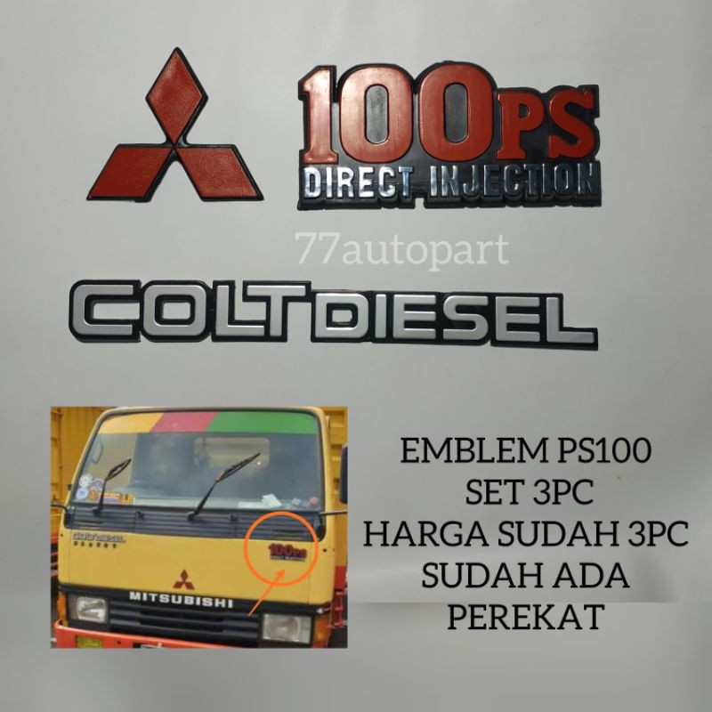 Emblem logo ps100 colt diesel set 3pc