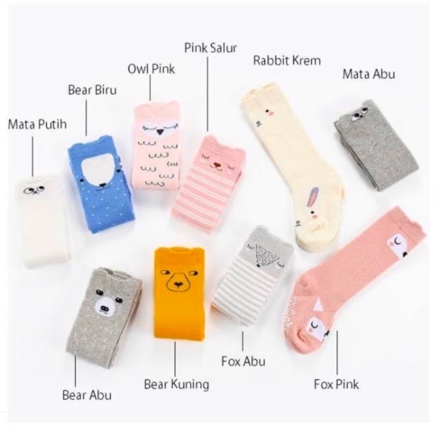 Kaos kaki korea bayi lucu panjang premium import anti slip / BaBy cute socks girl boy unisex