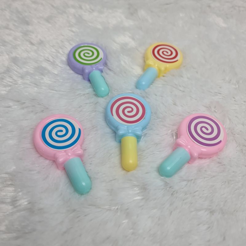 

isi 5 pcs pulpen mini bentuk lolipop imut lucu warna warni PM11