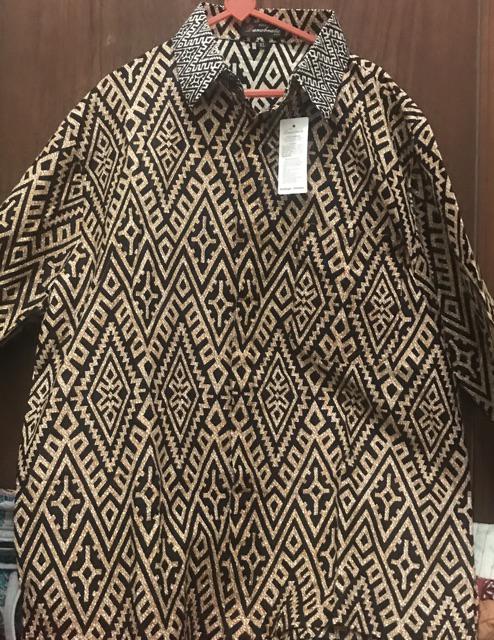 Kemeja Batik Pria Batik Danabrata Motif Wajik Hitam Kode 028 Lengan Panjang Reguler Size M L Xl