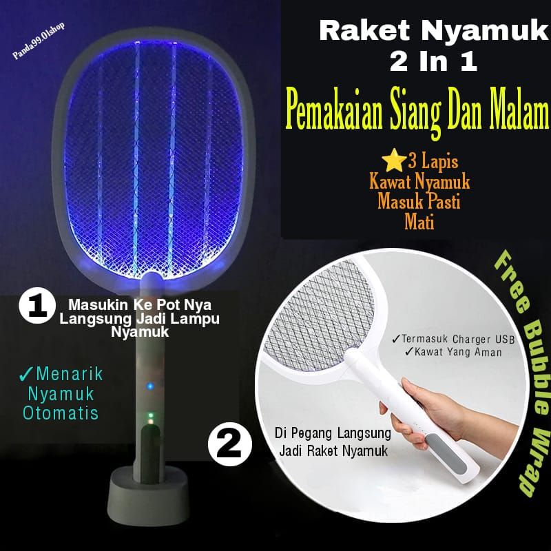 Raket nyamuk insect killer 2 ini 1 canggih efektif Rak Nyamuk Listrik