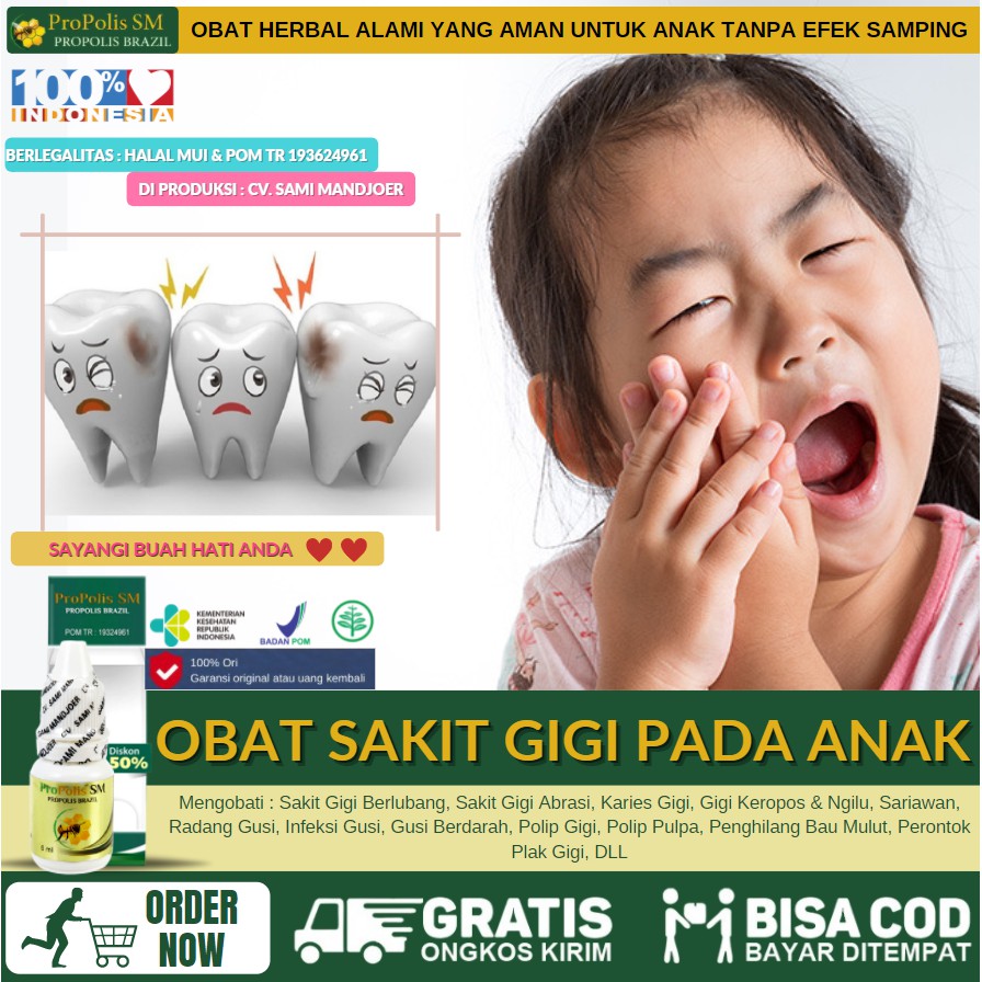 Obat Sakit Gigi Alami Untuk Anak Sakit Gusi Tumbuh Daging Di Gusi Gigi Berlubang Propolis Sm Shopee Indonesia