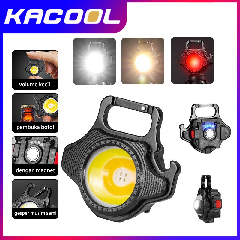 Baru Multifungsi Mini Gantungan Kunci Lampu COB Lampu Kerja Perbaikan Lampu Ultra Kecil Portabel Lampu Darurat Outdoor Camping