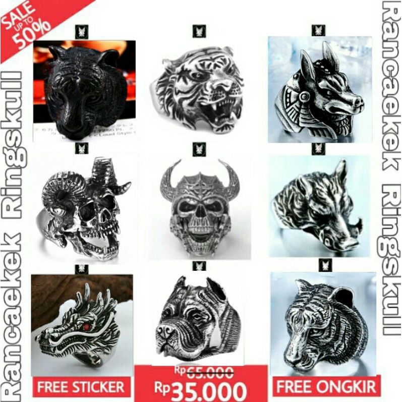Ringskull Skullring Terlaris ring skull skull ring ringskull cincin pria cincin tengkorak ringskull 