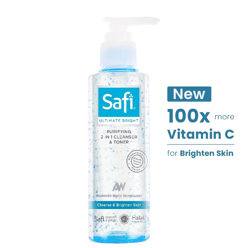 (BISA COD) Safi White Expert Cleanser 2 in 1 Cleanser &amp; Toner 150 ml