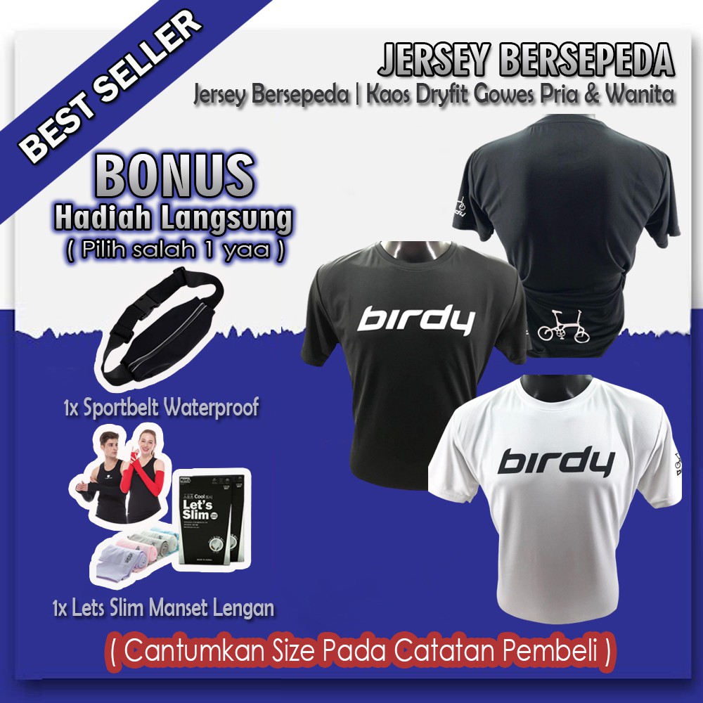 Jersey Sepeda BIRDY Baju Kaos Gowes Lengan Pendek Dry Fit Gowes Unisex