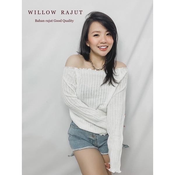 MDLV ~ WILLOW RAJUT LP KNIT CROP TOP ATASAN CROP RAJUT LENGAN PANJANG ATASAN RAJUT WANITA ATASAN RAJUT KOREA STYLE KEKINIAN FASHION WANITA