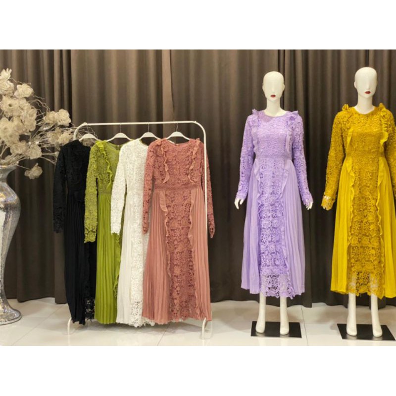syakila maxi, gamis import premium, dress brukat mewah, gamis pesta, dress bangkok, vivorie maxi