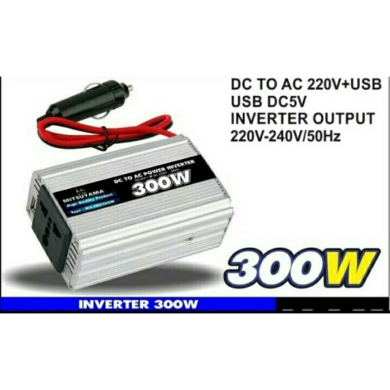 Cod Power Inverter Mitsuyama 300 watt Dc ke Ac Bisa bayar ditempat