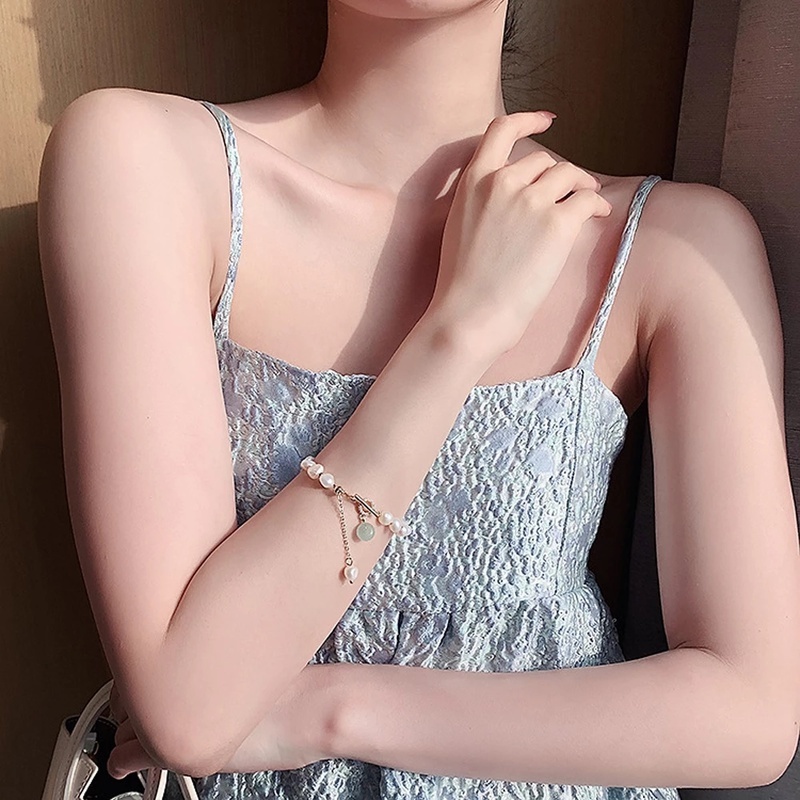 Gelang Manik-Manik Mutiara Imitasi Bahan Alloy Gaya Vintage