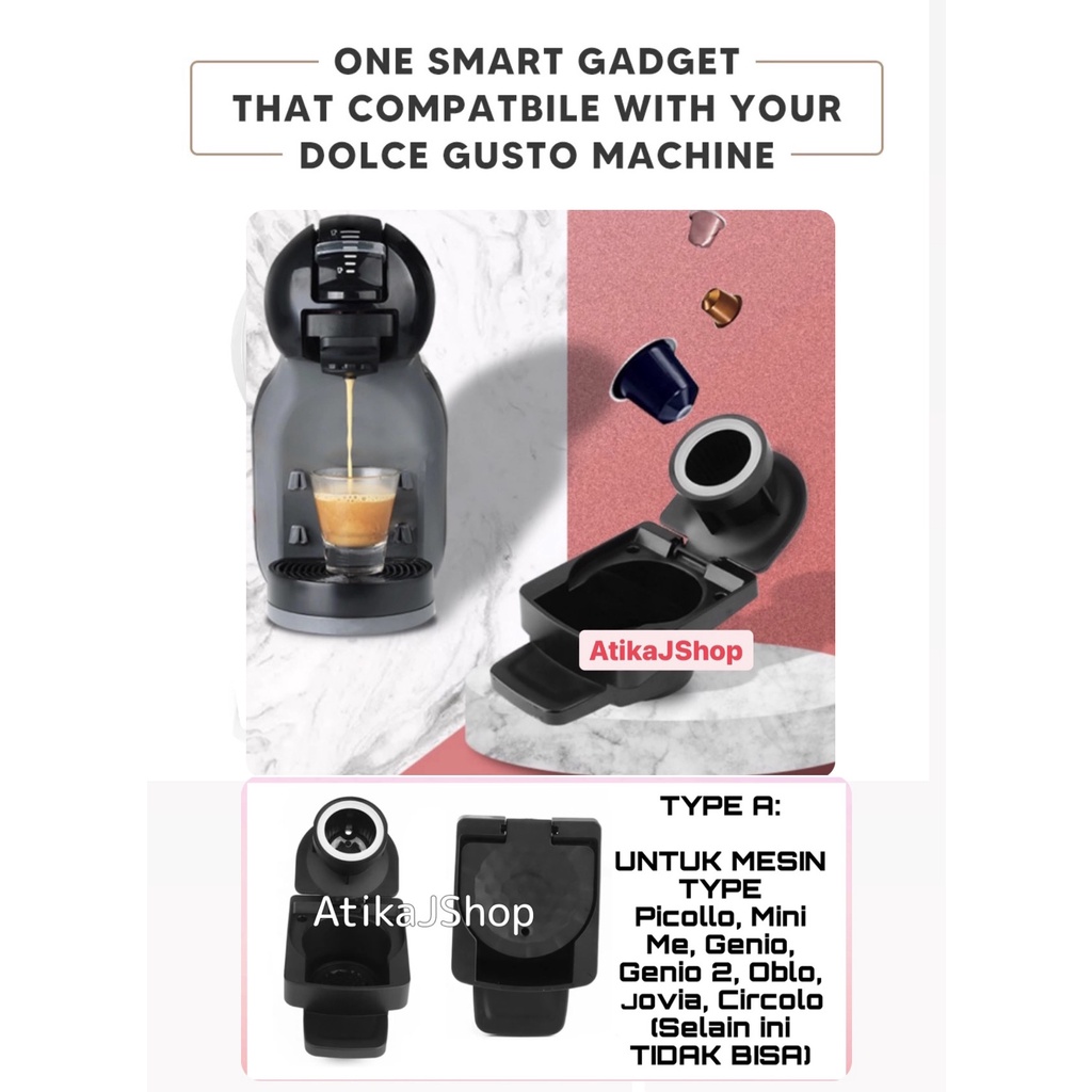 Dolce Gusto Converter Adapter Untuk Pakai Kapsul Nespresso di Mesin Dolce Gusto